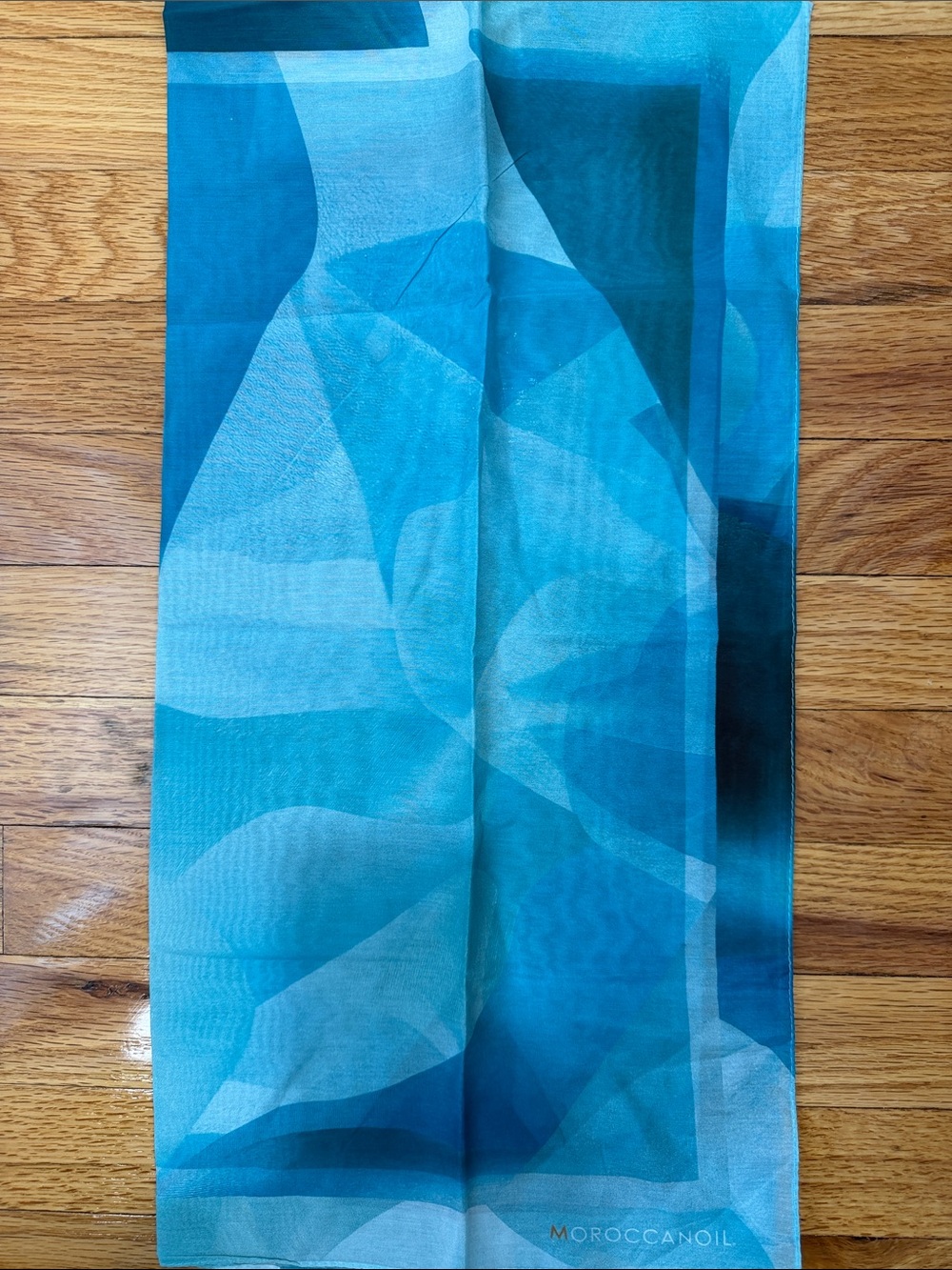 Moroccanoil Teal and Aqua Geometric Accent Scarf